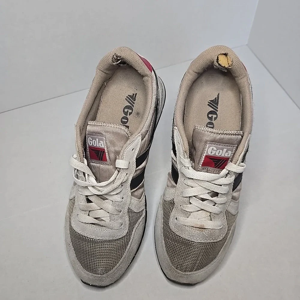 Gola Daytona CMA592 Mens Size 8 Sneakers Grey Black Red Suede Mesh Textile Shoes